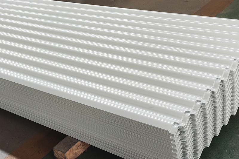 white corrugated aluminum sheet