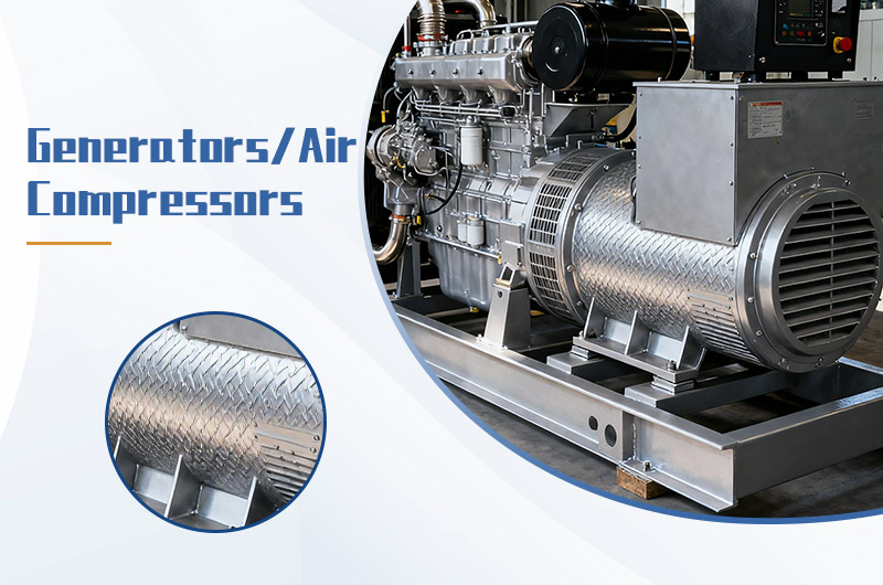 Embossed Aluminum Heat Shields used in denerators and air compressors